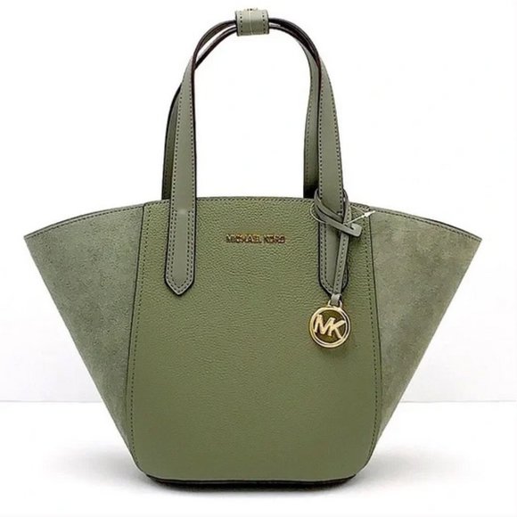 Michael Kors Handbags - Michael Kors Portia Small Bucket Tote in Army Green color